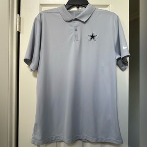 Nike Golf PGA Tour performance Light grey Dallas Cowboys polo collar shi…